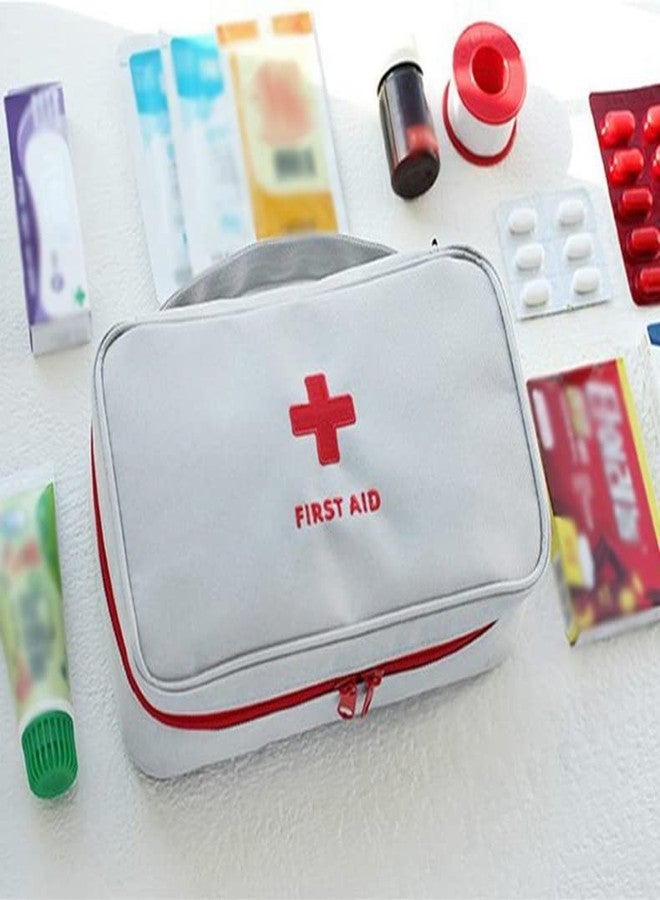 Bluwings First Aid Bag with Handle Medical First Aid Kit Pouch Empty Travel Emergency Storage Bag Organizer (Grey) - Image 4